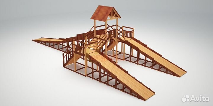 Зимняя деревянная горка Зима-11