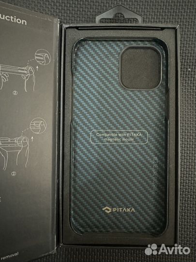 Чехол на iPhone 12 pro max pitaka синий