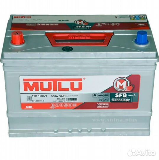 100Ah Аккумулятор 12V 6CT-100 Mutlu SMF 115D31L