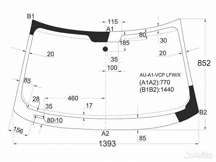 Стекло лобовое Audi A1 10-18