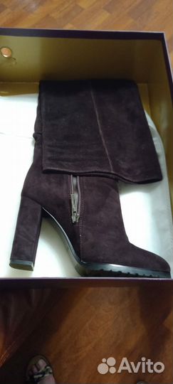 Сапоги зимние батфорты, замшевые