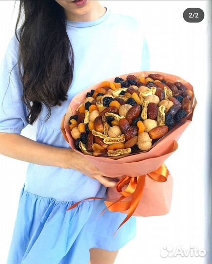 Съедобные букеты из сухофруктов и орехов