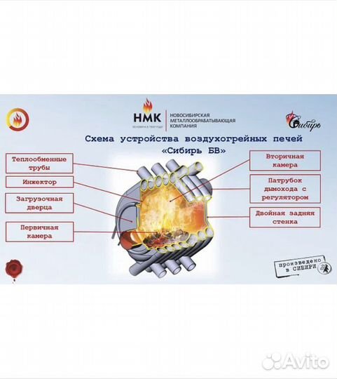 Печь отопительная «Сибирь» бв-120 (Булерьян)