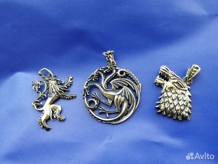 Кулон Игра престолов бронза Дом дракона