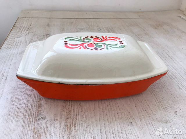 Чугунная форма для запекания с крышкой эмаль