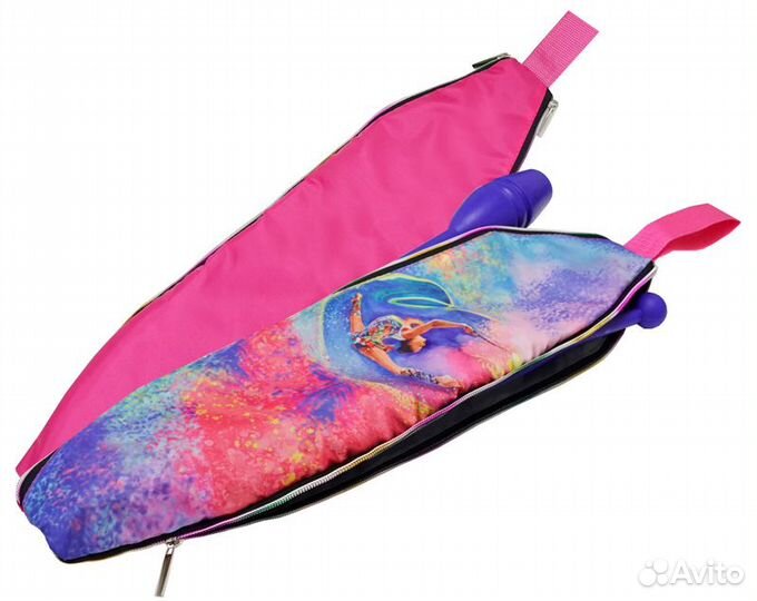 Чехол для гимнастических булав LUX, розовый/голубо