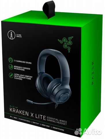 Проводные наушники Razer Kraken X Lite черные купить в Новосибирске с ...