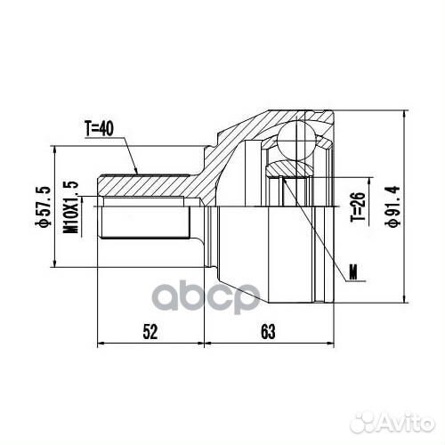 Шрус наружний перед лев Z87432R Zikmar