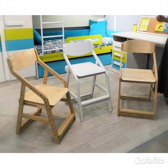 Растущий стул Робин Wood из берёзы без лака