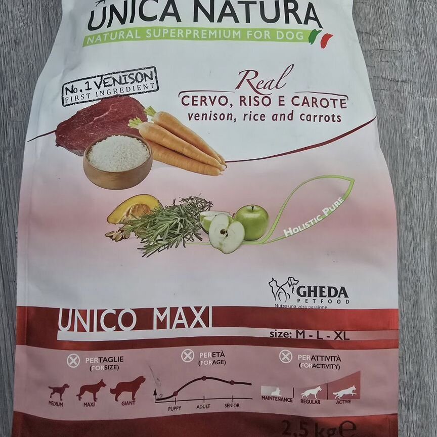 Корм сухой Unica Natura Maxi Для взрослых собак