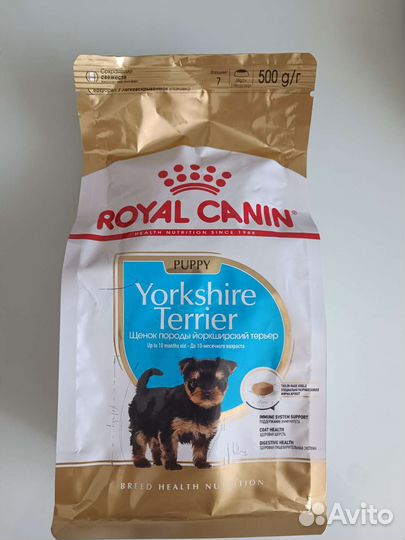 Корм для щенков йоркширского терьера