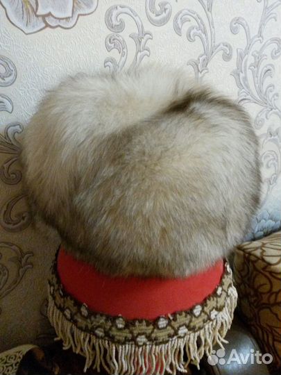 Шапка натуральный песец