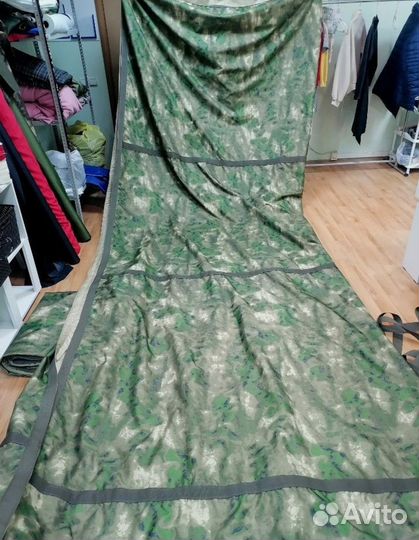 Тент 3 на 3 метра военный мох прорезиненный