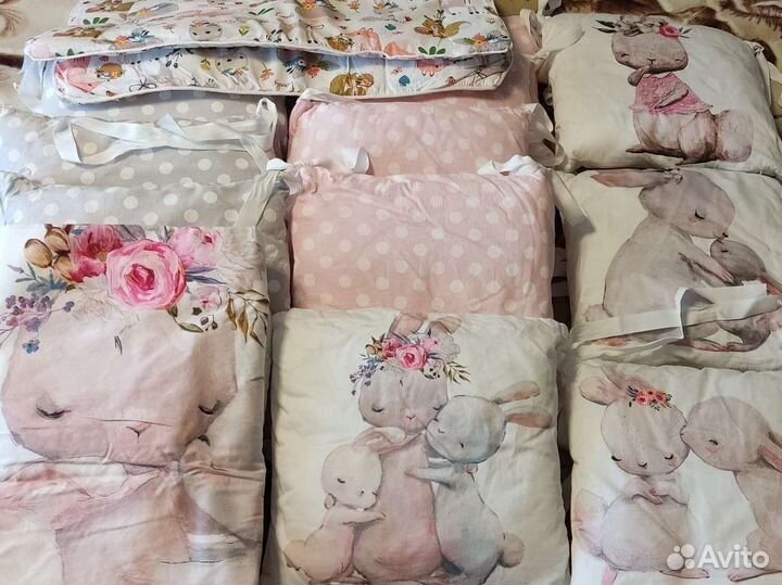 Бортики в кроватку для новорожденных+одеяло