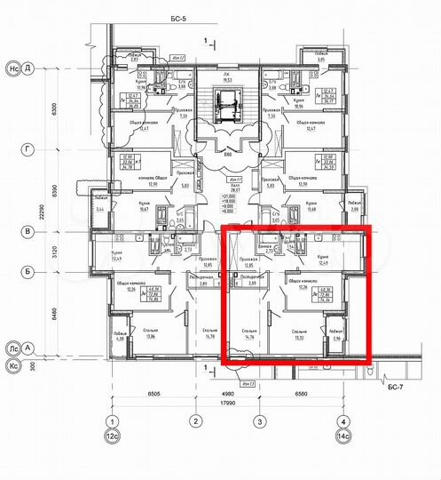3-к. квартира, 75,3 м², 4/20 эт.