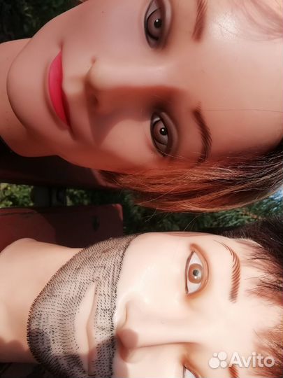 Голова манекен с натуральными волосами