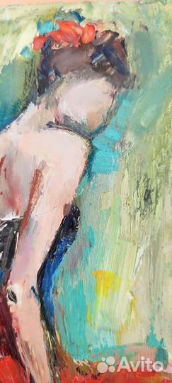 Картина маслом девушка танцовщица балет танец