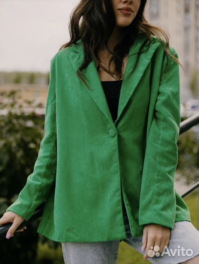 Пиджак зеленый овер