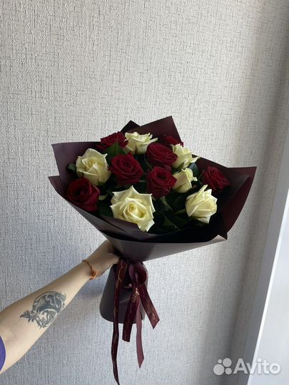 Розы букет живые цветы