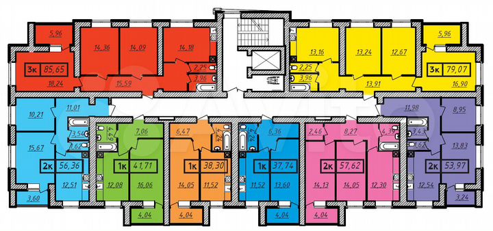 2-к. квартира, 54 м², 2/10 эт.