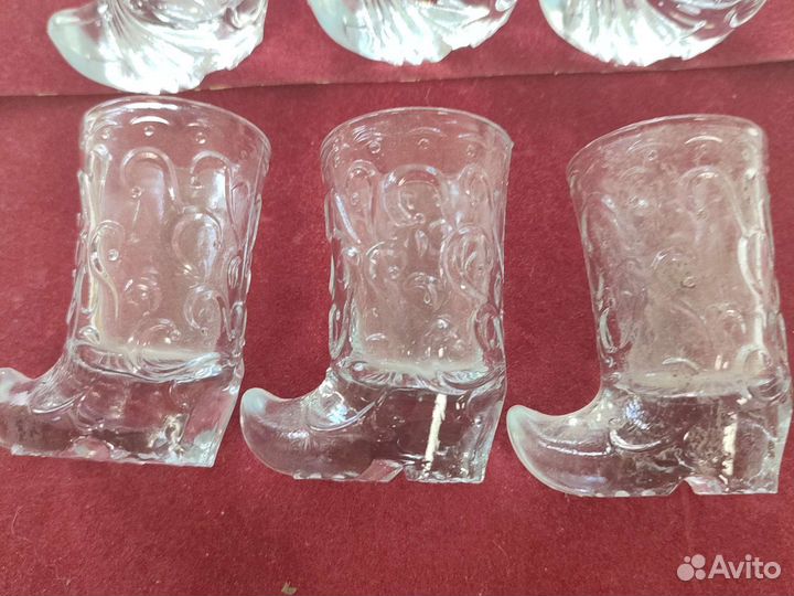Хрустальные рюмки сапожки СССР