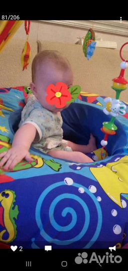 Детский надувной манеж с игрушками