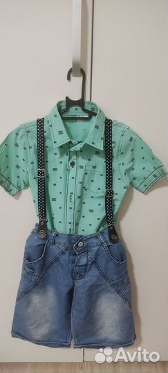 Костюм шорты и рубашка на мальчика 110-116см