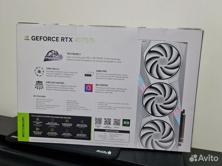 Видеокарта rtx 4070 ti msi gaming x trio white