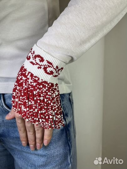 Браслеты из бисера (манжеты) с бахромой