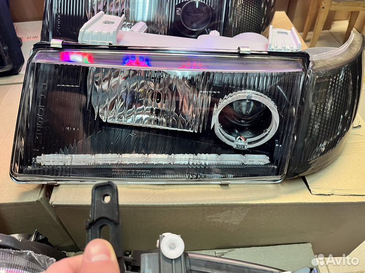 Фары 2110 Би линза+ангельские глазки