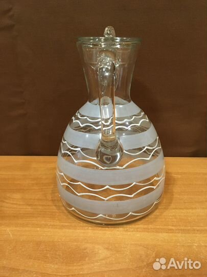 Кувшин графин советский стекло матовое винтаж СССР