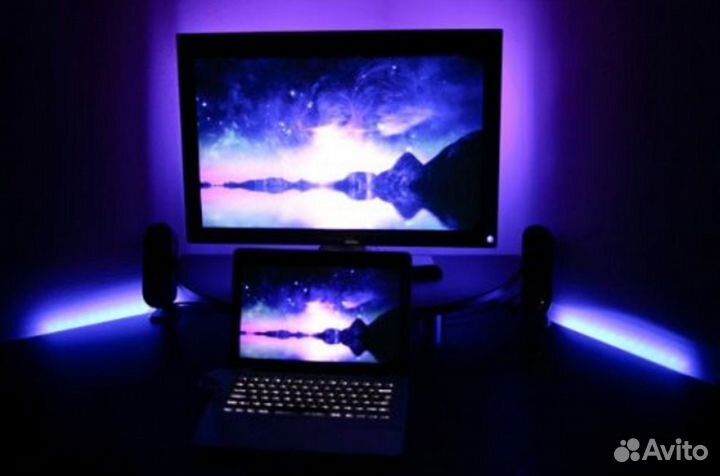 Смарт подсветка для тв и мониторов RGB работа USB