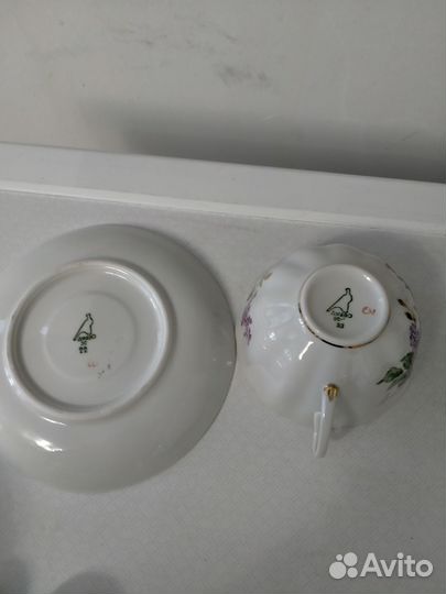 Чайные фарфоровые пары от сервиза Сирень