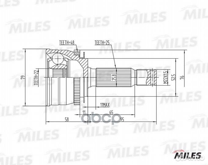 ШРУС наружный hyundai getz 1.3-1.6 02- (с ABS)