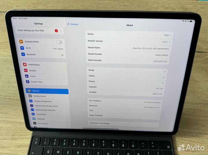 iPad pro 12.9 M2 2022 512gb+ magic keyboard