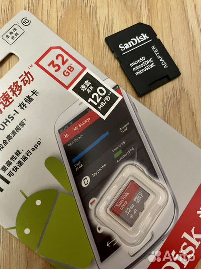 Карта памяти SanDisk microsdhc 32GB + Adapter
