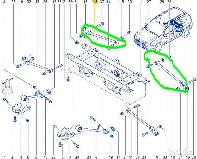 Тяга поперечная задняя Renault Duster F4RE410 2019