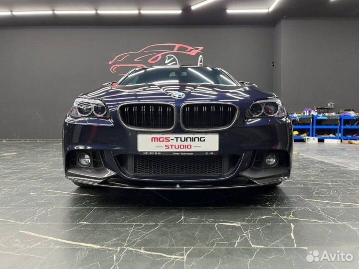 Губа стиль M-Performance под карбон BMW 5 F10 ф10