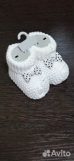 Пинетки для девочки вязаные