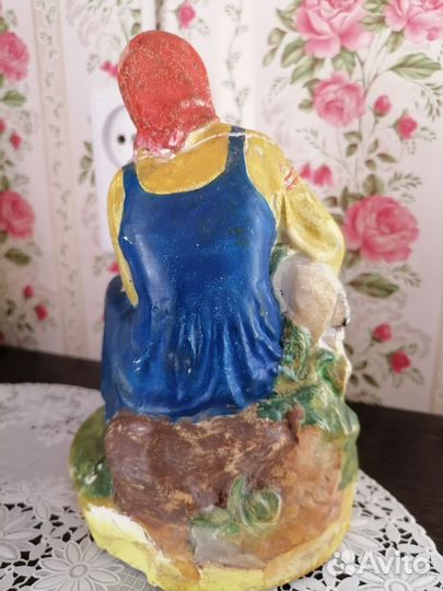 Статуэтка СССР гипс Алёнушка с козленком