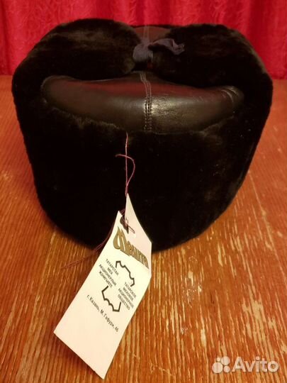 Новая военная шапка-ушанка мех кожа натуральная