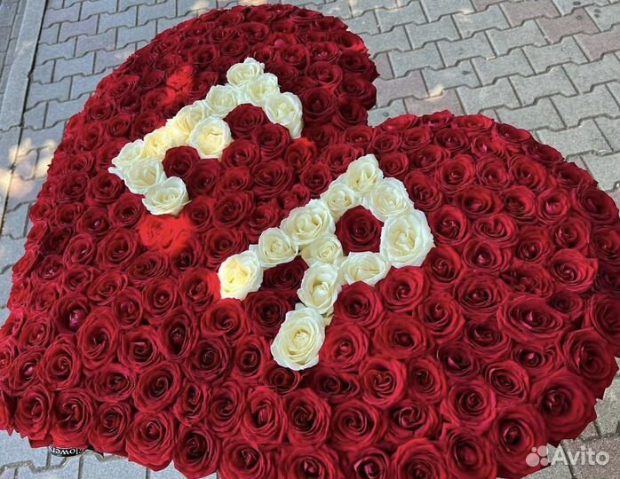 Сердца из роз Цветы розы