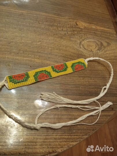 Фенечка Арбузы бисер ручная работа