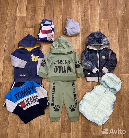 Большой пакет фирменной одежды на мальчика 80-86