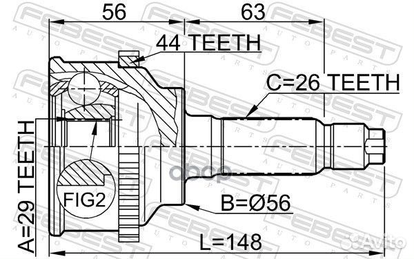 ШРУС внешний перед прав/лев 0510045A44 Febest