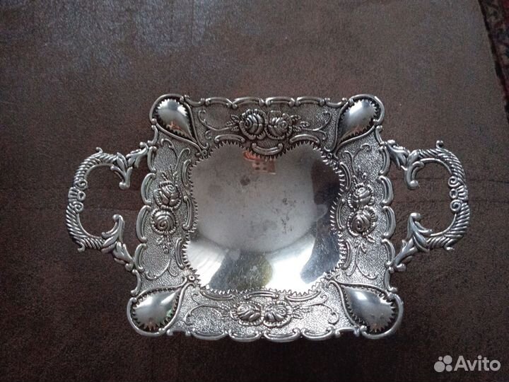 Конфетница, ваза мельхиоровая