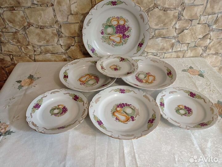 Сервиз столовый СССР Барановка фрукты