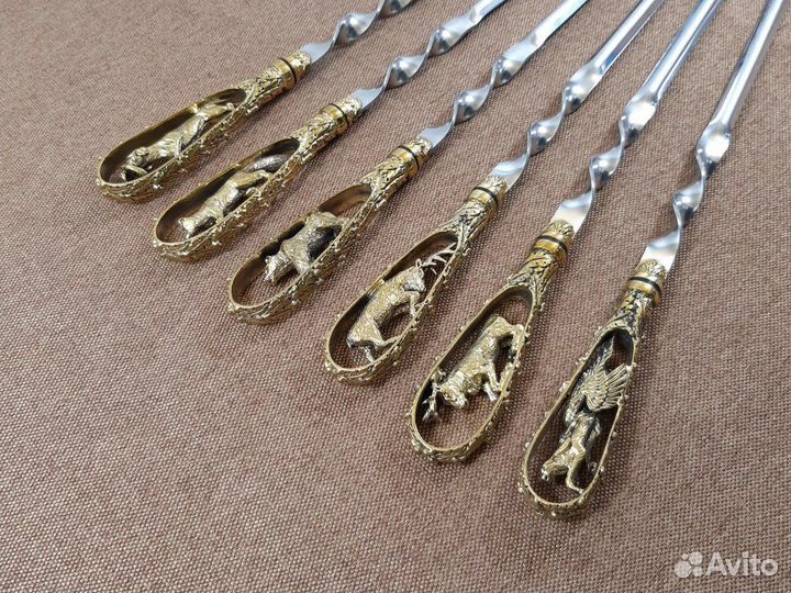 Шампура подарочные литье в капельке Звери