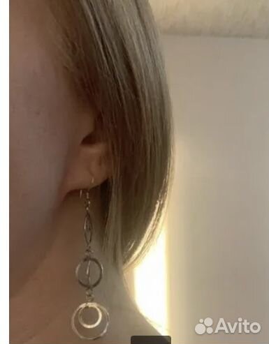 Кольцо серебряное +сережки