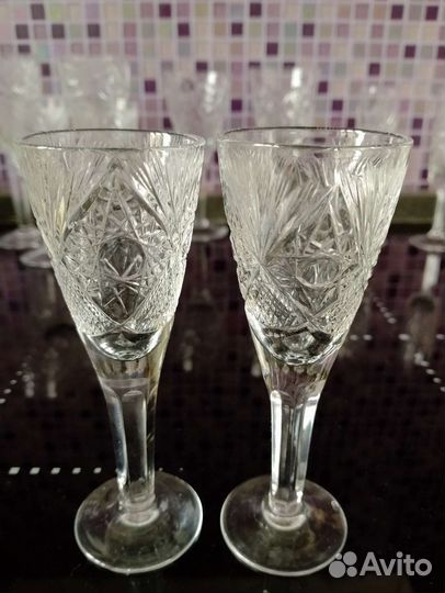 Хрустальные винтажные разные рюмочки